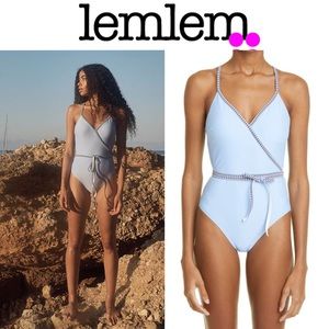 Lemlem Lena Ballet one piece belted swim suit women size xs